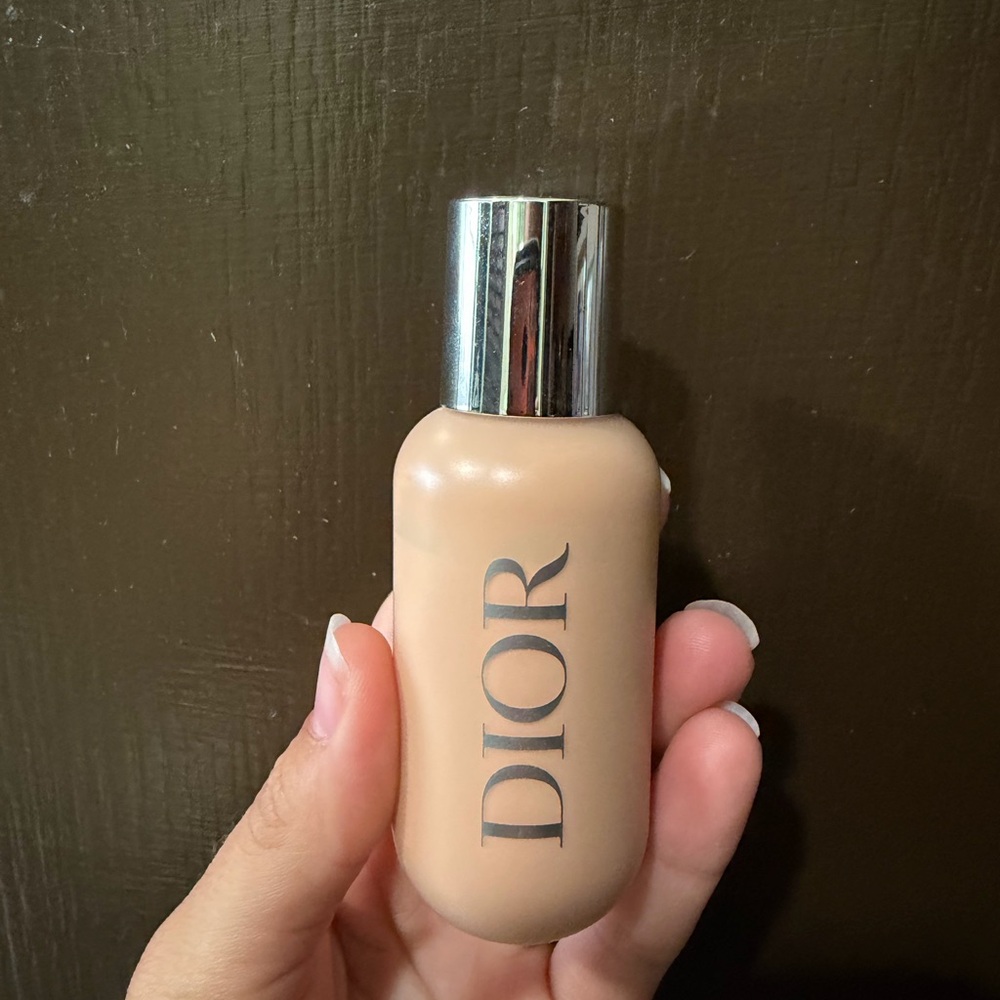 Dior Foundation Bottle — Beige Nude with Silver Cap